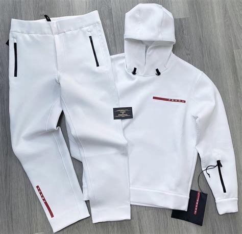 prada hoodie for men|prada white tracksuit.